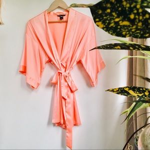 Victoria’s Secret Silky Sexy Coral Robe